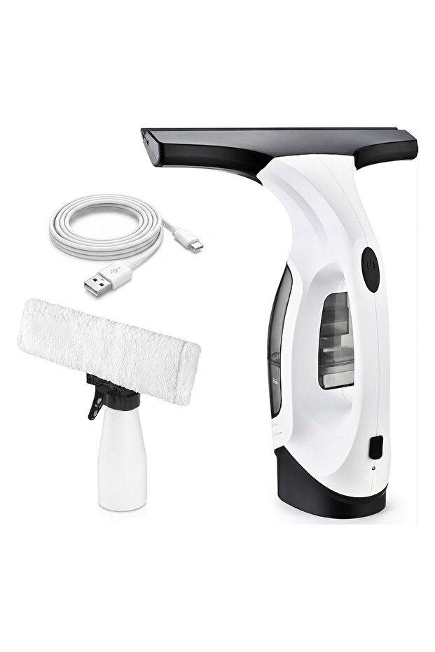 Portable Window Vacuum Cleaner with 28cm Electric Squeegee for Streak-Free Glass Cleaning