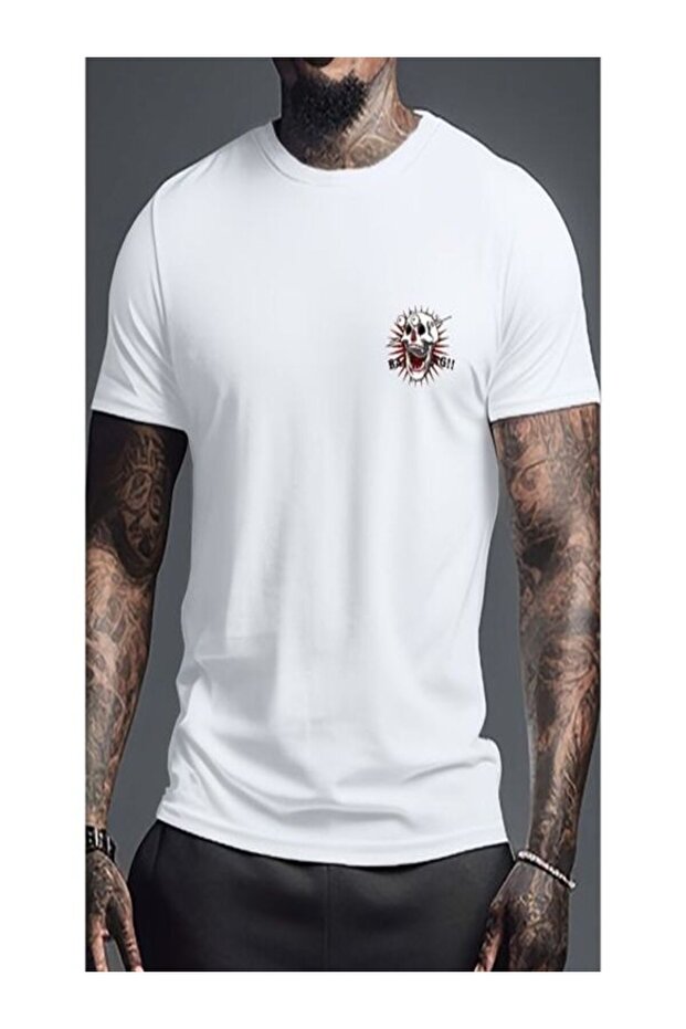 White Printed Men's T-Shirt