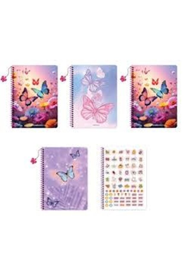 Keskin A4 80-4 Kar. Karton Kp.Spr.Defter-Butterfly with Charms
