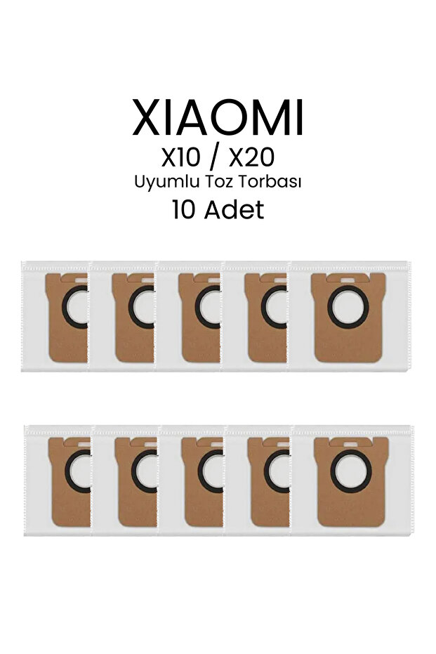 كيس غبار بديل للمكنسة الكهربائية الروبوتية Xiaomi X10 / X20، 10 قطع