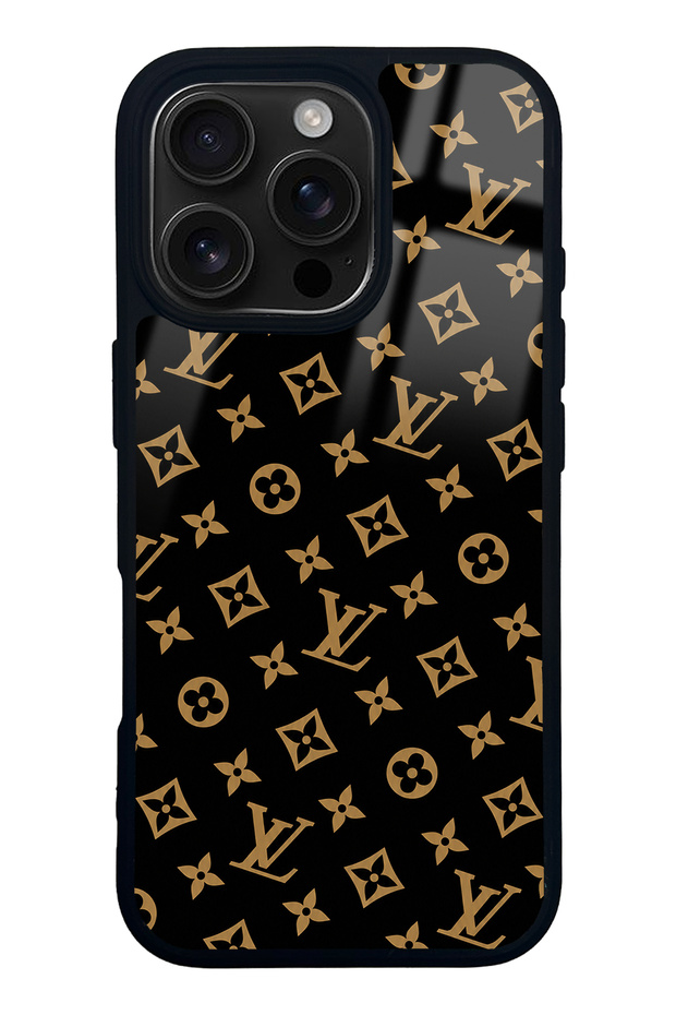 iPhone 16 Pro Black Lv Design Glossy Phone Case
