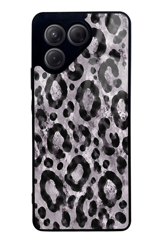 Tecno Pova 7 Gray Leopard Design Glossy Phone Case