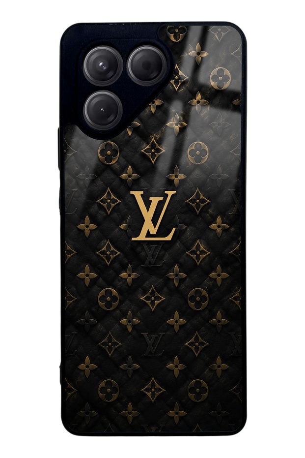 Tecno Pova 7 Black Gold Lv Design Glossy Phone Case