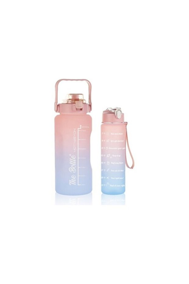 General Brands Motivational Water Bottle Set 2000 Ml. And 900 Ml.