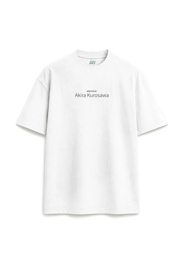 Directed by Akira Kurosawa Director Series Printed Text Unisex White T-Shirt