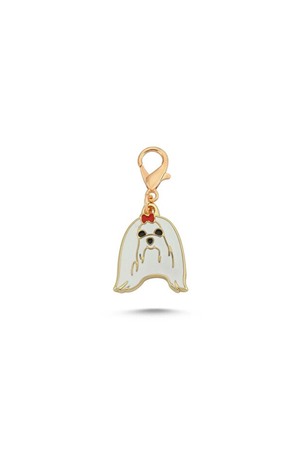 Maltese Terrier Gold Plated Enamel Collar Accessory