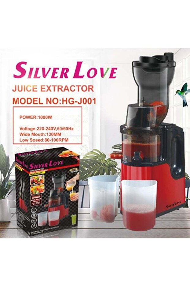 Electric Slow Juicer Machine with Large Feeding Tube Powerful 1000W Motor and Easy Cleaning System for Kitchens