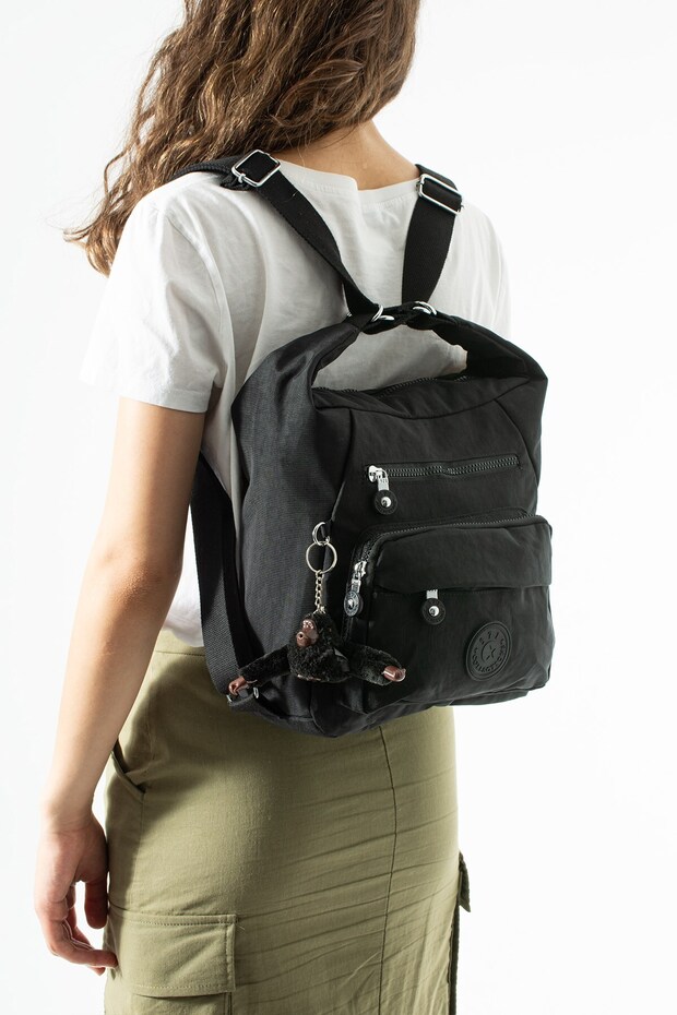 Single Bag, 2 Ways to Use, Both Backpack and Shoulder Bag Black (Model: 571-5R)