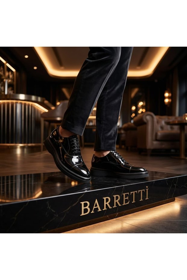 Black Patent Leather Thick Sole Loafer