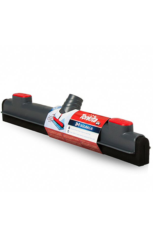 Grey 2-in-1 Floor Wiper – Rubber Squeegee with Cloth Lock System