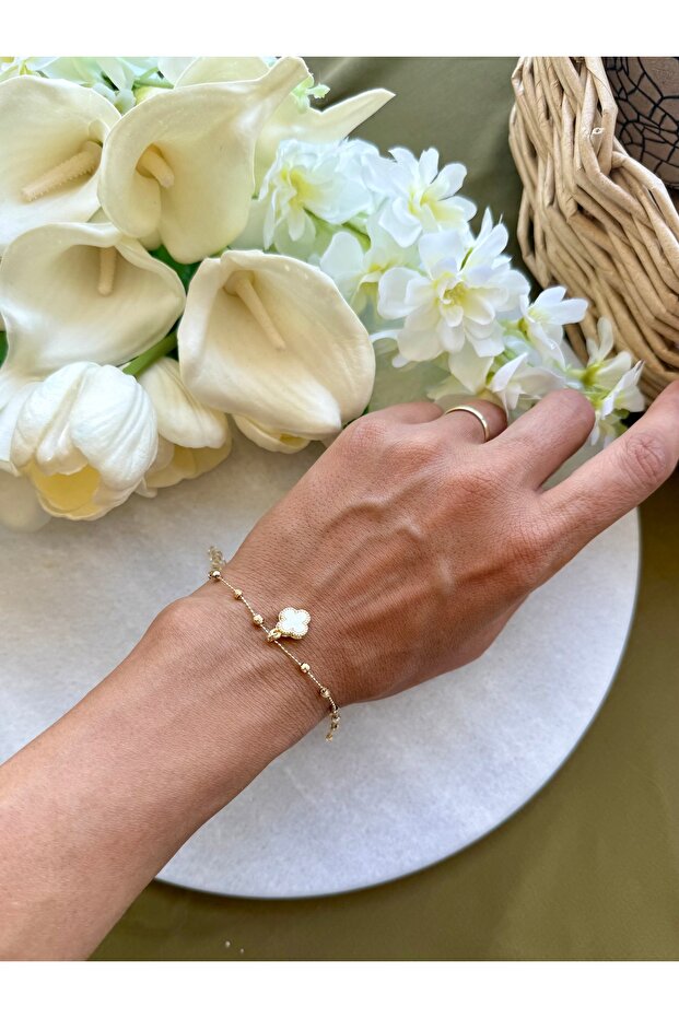 Gold Beaded Goncalı Adjustable Anklet