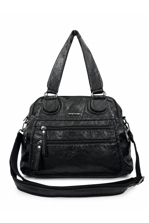 Women's Faux Leather Large Volume Shoulder and Crossbody Bag Si-11