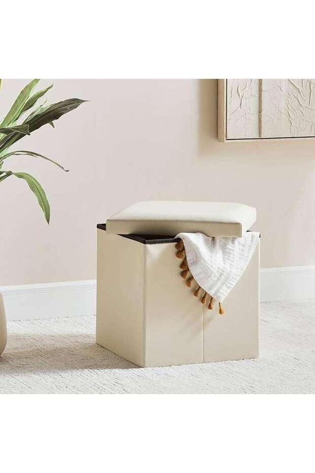 Kairo Storage Ottoman 38x38x38cm - Beige
