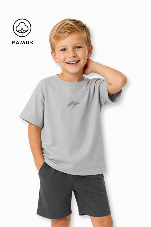 My Text Printed Daily Short Sleeve Summer Boys' T-Shirt
