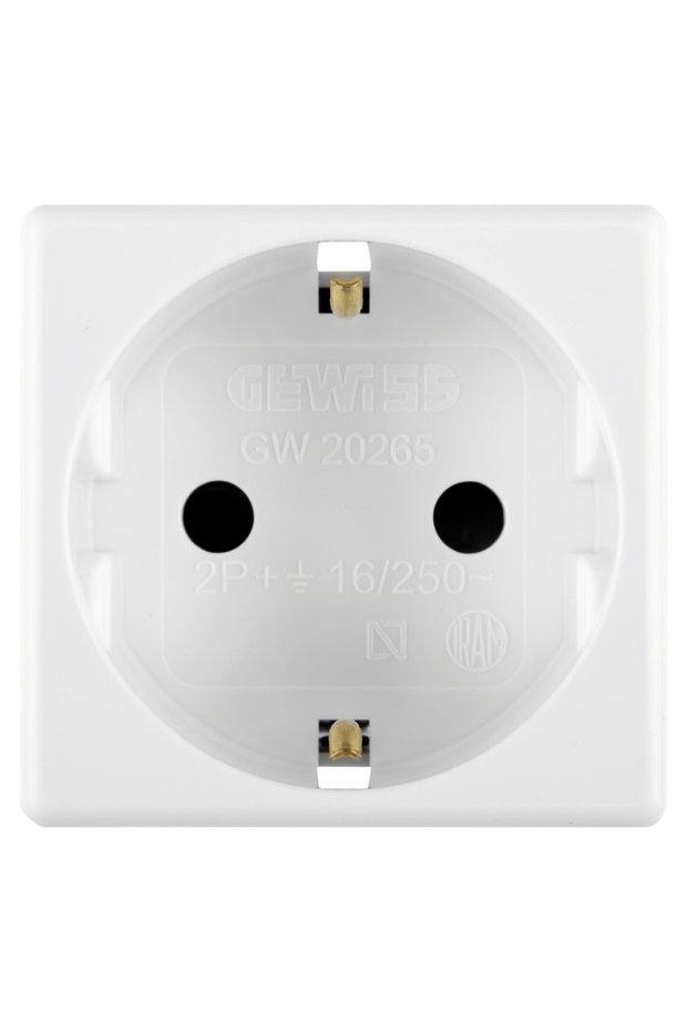 Priza modulara standard 2P+E, GW20265, alb, 2 module, 1 buc