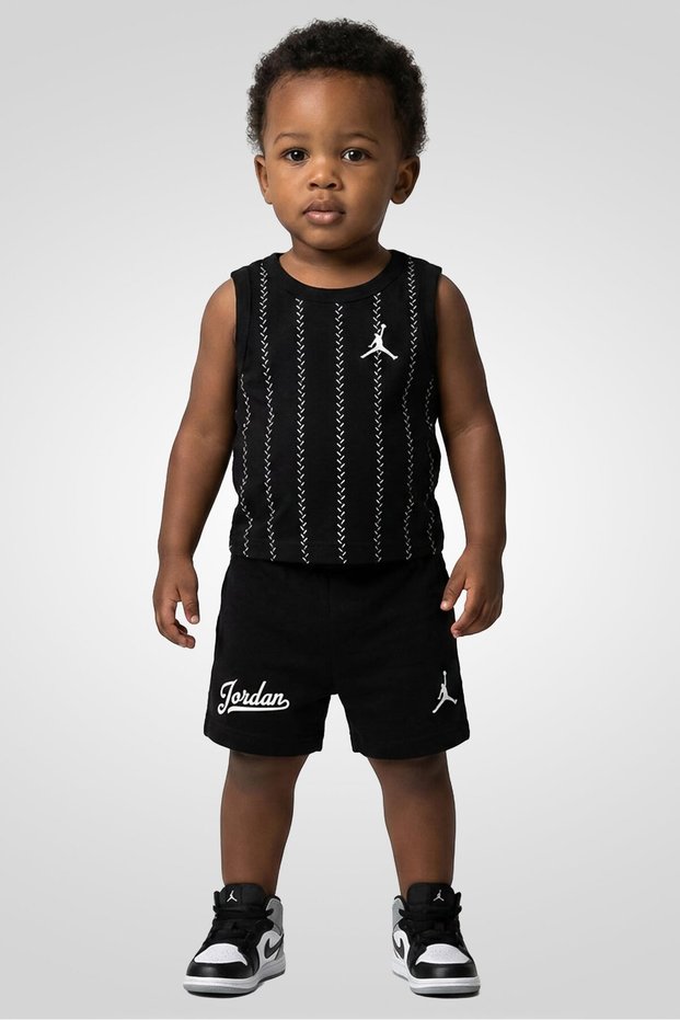 Toddlers Boy 2 Pieces Sleeveless Graphic Print T-Shirt And Shorts Set, Black