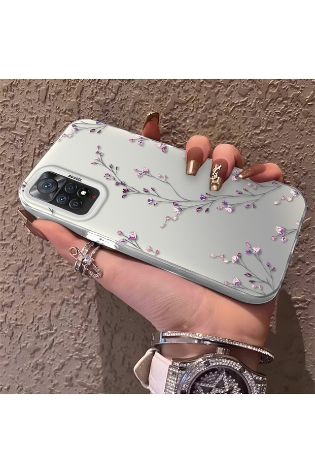 Redmi Note 11 Pro 4G/5G Compatible Slim Twig Flower Case, Wear-Resistant Mobile Phone Case