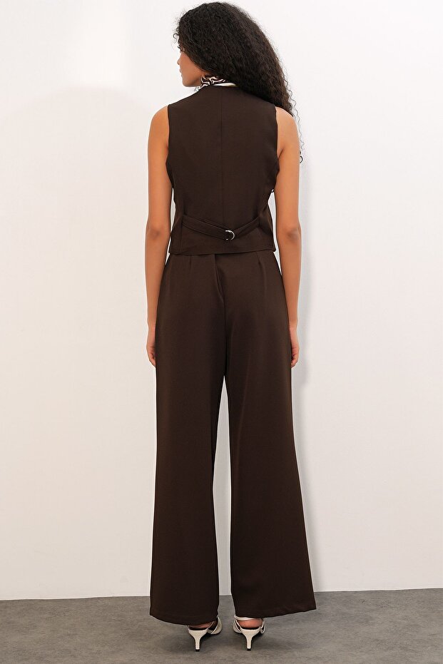 Bdart V-Neck Buttoned Two-Piece Suit - 7