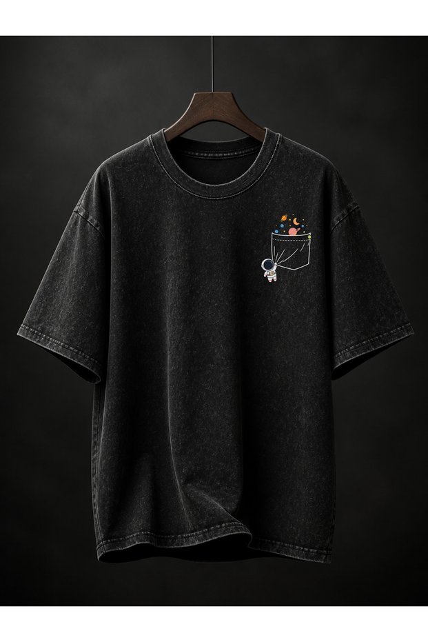 Acid Washed Oversize Unisex T-Shirt Washed Vintage Street Style Street Fashion Cotton Comfortable Fit Daily Wear T-Shirt