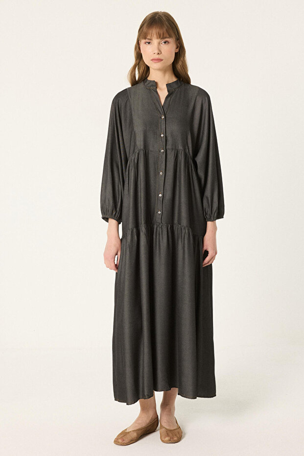 Ruffled Shirt Dress