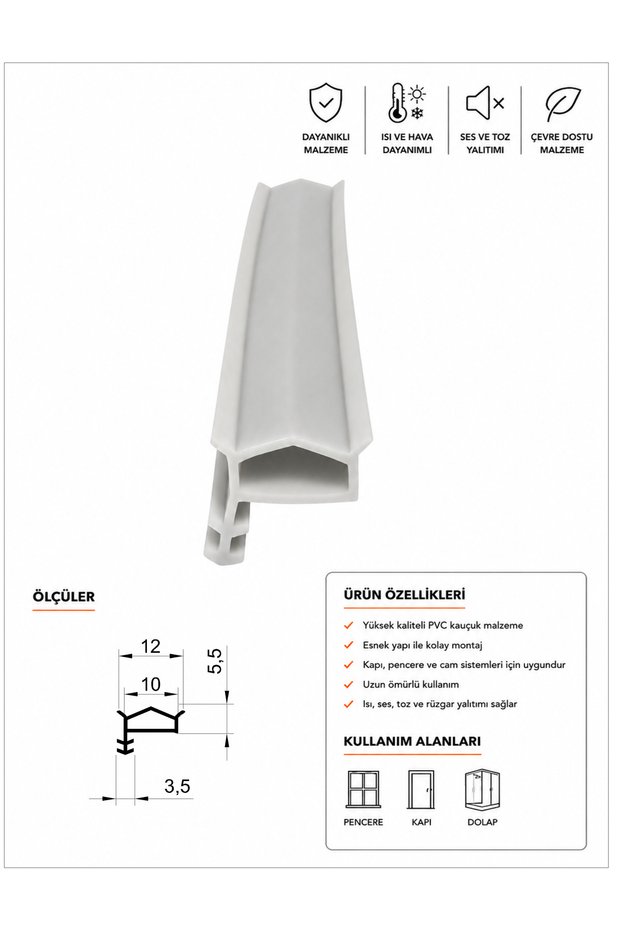 P 191 Wooden Door Case Wicking 12 Meters Gray