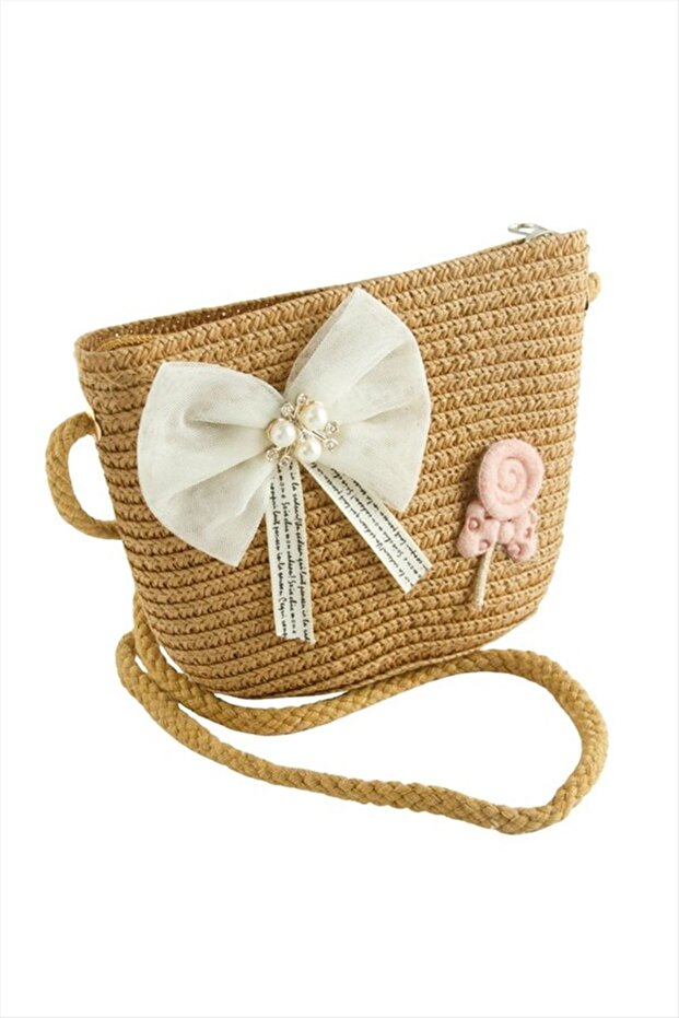 Fiyong Pearl Tulle Straw Bag - Brown