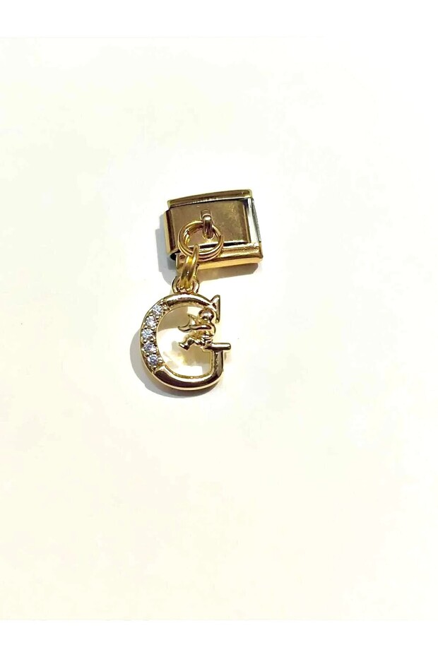 G Letter Gold Color Italian Charm