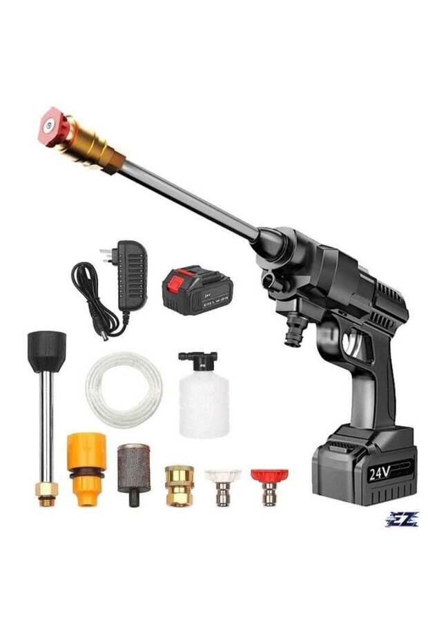 24V Portable Cordless Pressure Washer – 5600mAh Mini Lithium Battery Powered Washer