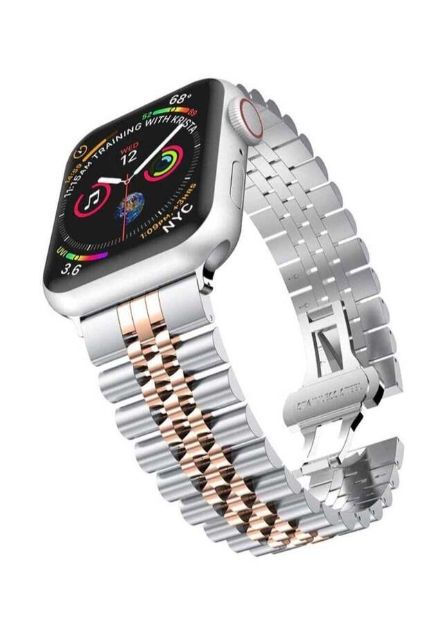 Replacement Band Compatible with Apple Watch 44mm / 42mm Stainless Steel Solid Strap Metal Bracelet