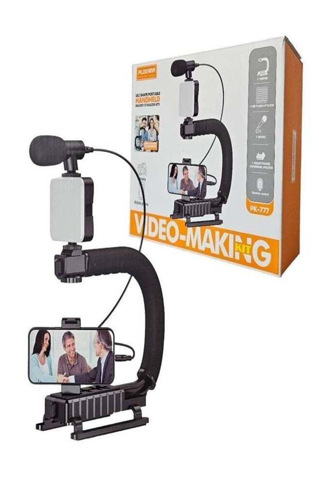 Video Camera Stabilizer, U-Shape Portable Handle Handheld Vlog Bracket Stabilizer Kit