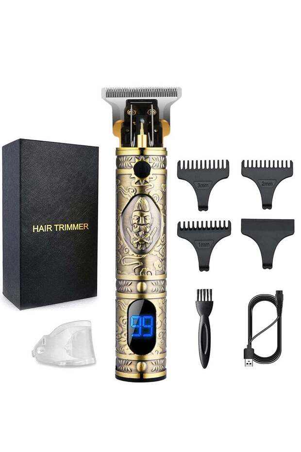 Professional Mens Hair Clippers Zero Gapped Cordless Trimmer Professional Haircut & Grooming Kit for Men Rechargeable LED Display