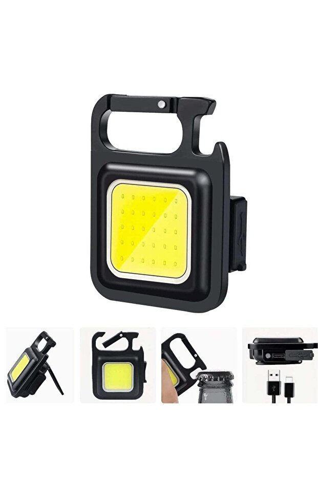 Mini Flashlight, 800Lumens COB Bright Rechargeable Keychain Flashlights, Black, LEDLIG01-B