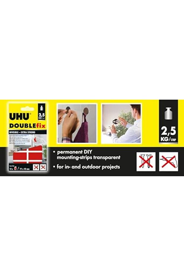 Zg Store Uhu Doublefix Transparent Strong Mounting Strip 1053162