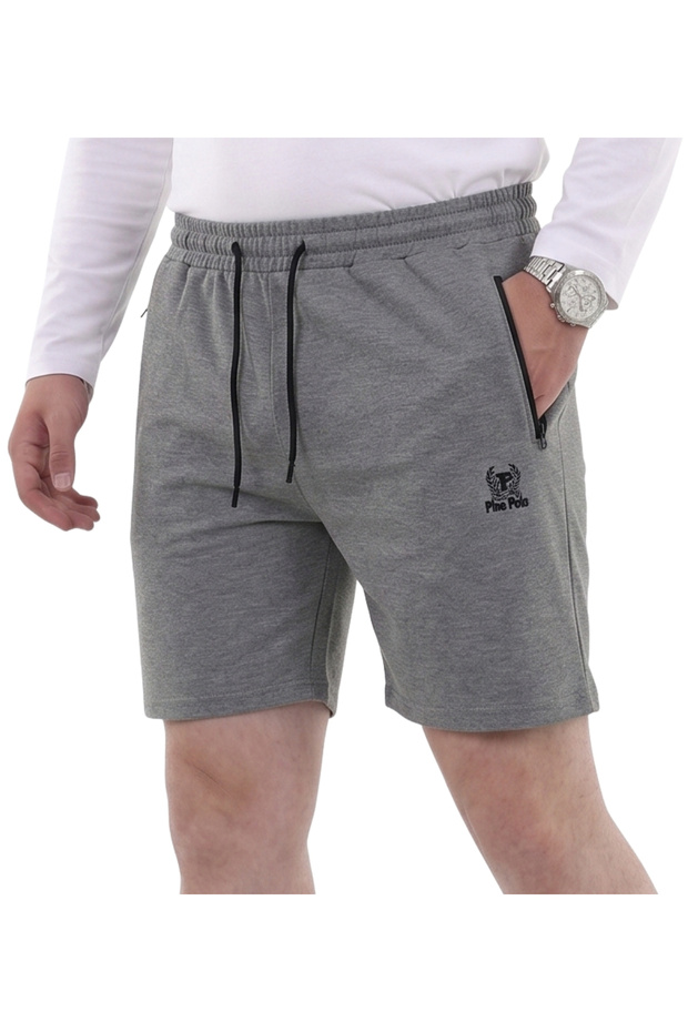 Men's Large Size Flat Lycra Combed Cotton Shorts in Anthracite, Suitable for Sizes up to 150 Kilograms