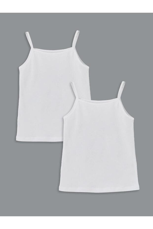 Square Neck Strap T-Shirt for Girls, 2-Pack (W5)