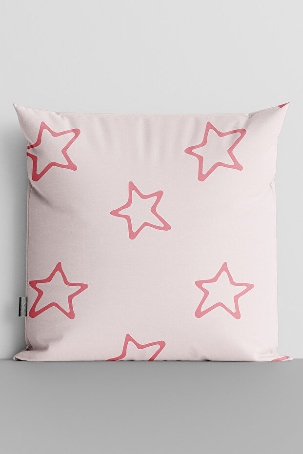 Pink Stars Double Sided Digital Printed Throw Pillow Cover - 2394