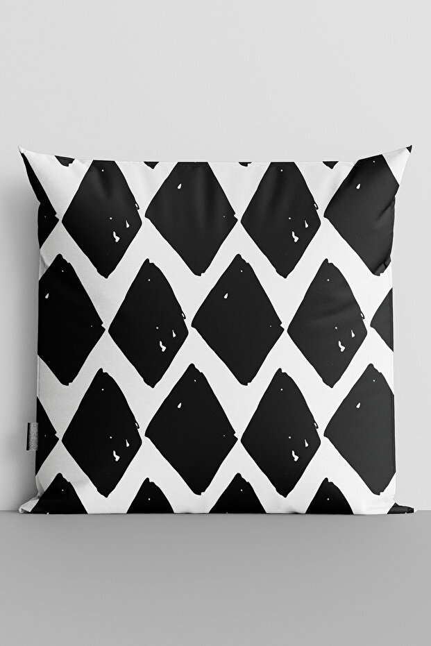 Black Shapes Double Sided Digital Printed Throw Pillow Cover - 2297