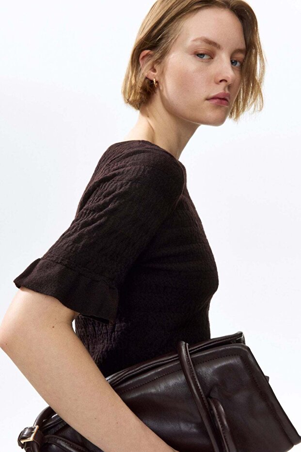 Textured-knit top