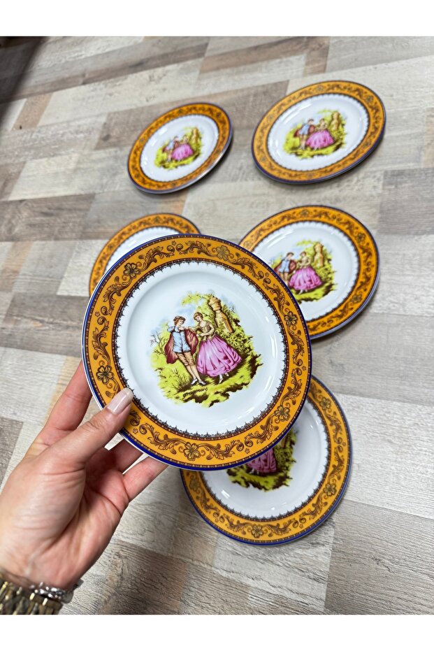 Esterhomedecor 6-Piece Porcelain Cake Plate Set
