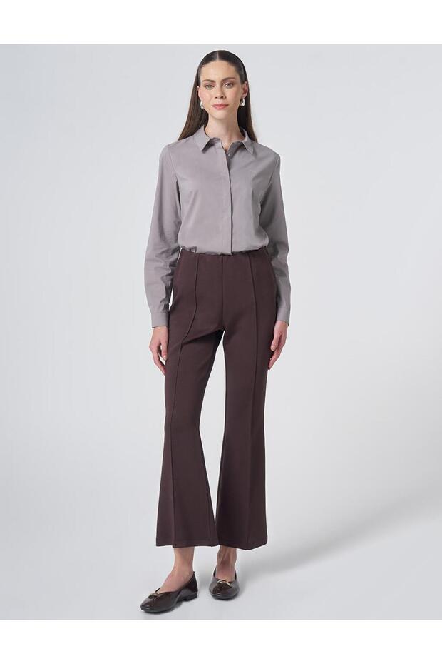 High Waist Spanish Flare Pants Dark Brown