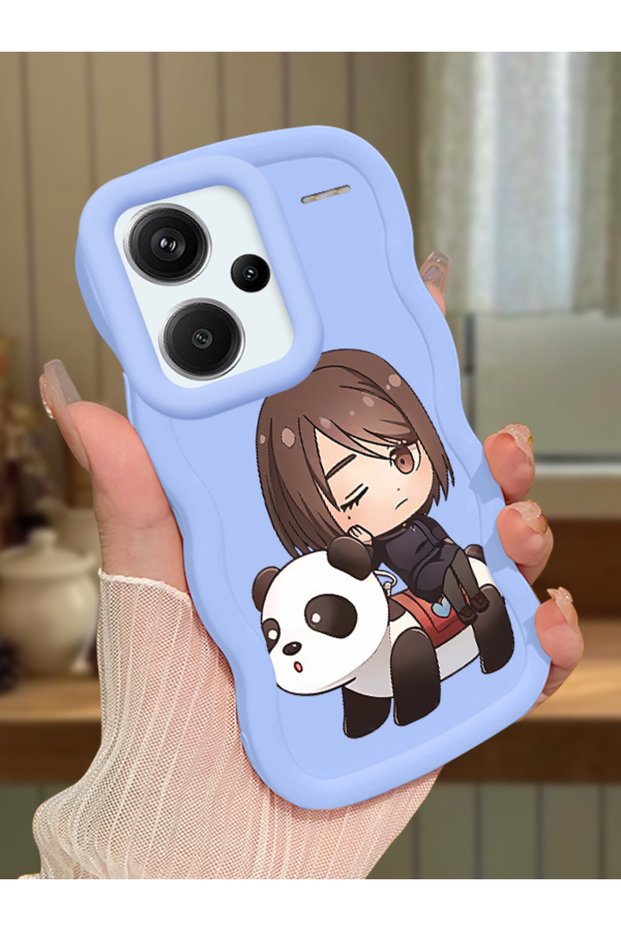Redmi Note 13 Pro Plus 5g Compatible Case Camera Protector Blue Silicone Couple Phone Case Panda Pattern