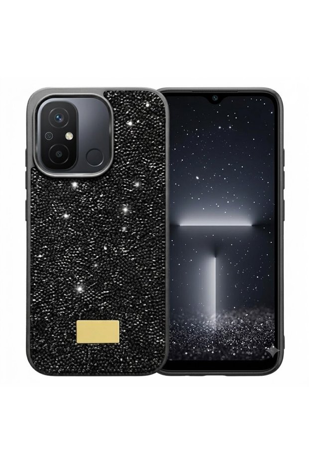 Xiaomi Redmi 12C Case Silicone Edged Stone Shiny Lux Diamond Cover