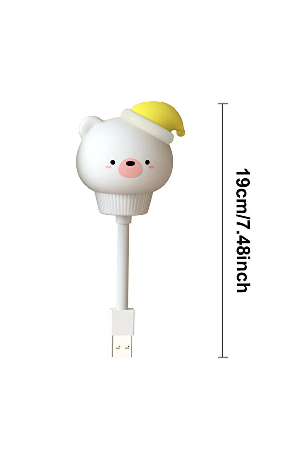 مصباح ليلي LED على شكل دب بواجهة USB، إضاءة ليلية لطيفة على شكل دب أو أرنب للسرير