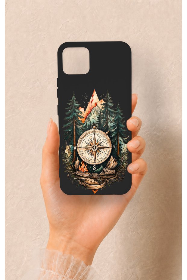 Realme C11 2021 Compatible Compass Forest Pattern Silicone Case