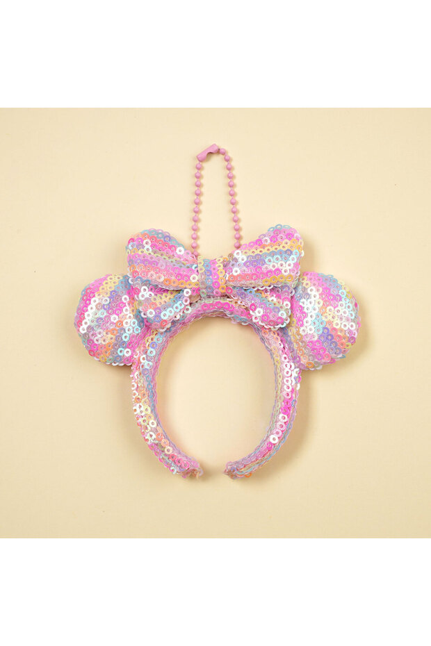 PJ092-4 Cute Bow Sequin Disney Headband Women Mini Hairband Bag Camera Pendant Fashion Glitter Headw