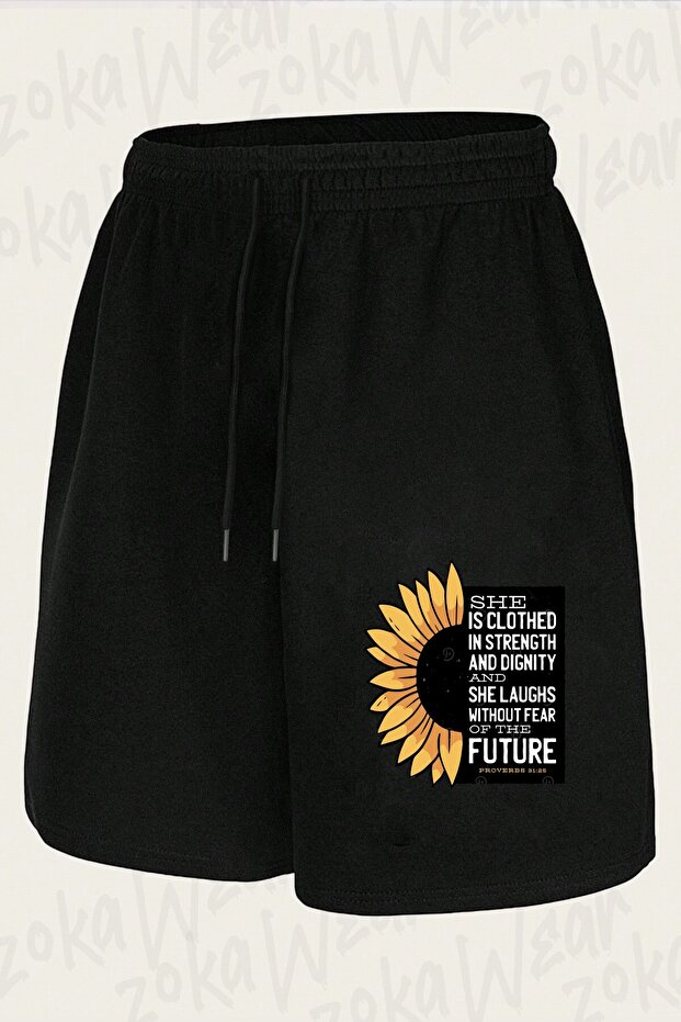 Unisex Sunflower V2 Design Printed Shorts