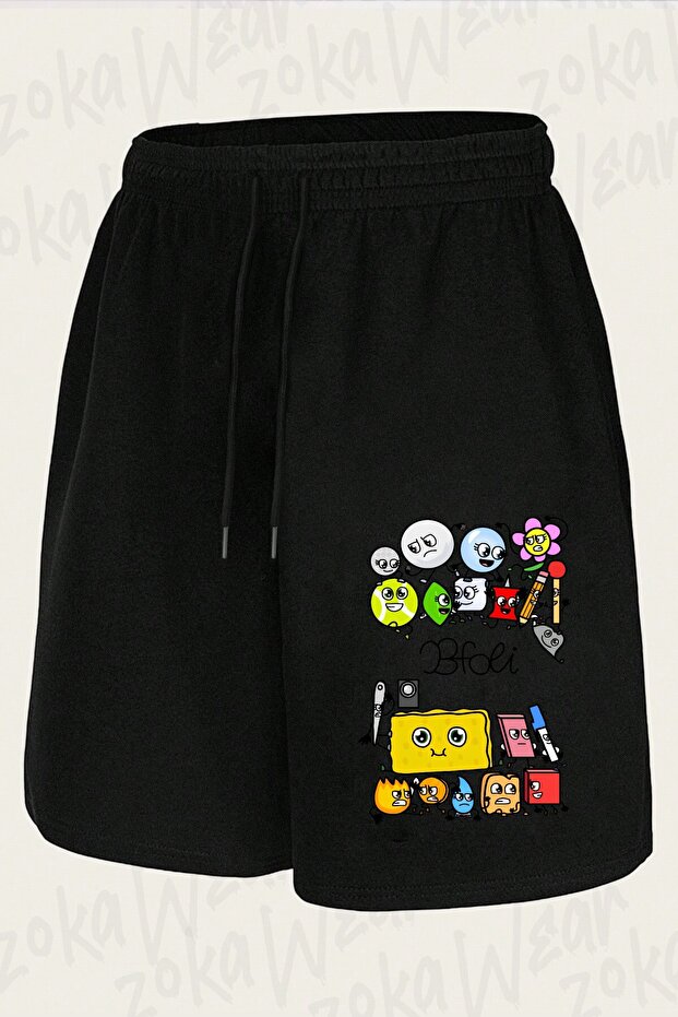 شورت مطبوع بتصميم BFDI v2 للجنسين
