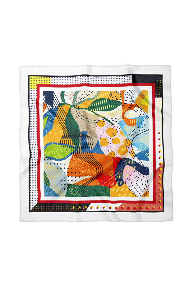وشاح / باندانا منقوشة بالزهور مقاس 50×50 سم