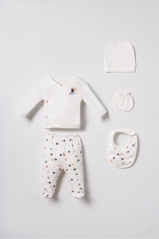 Baby Boy Patterned White Hospital Release Set of 5 Usb3105-C-V1