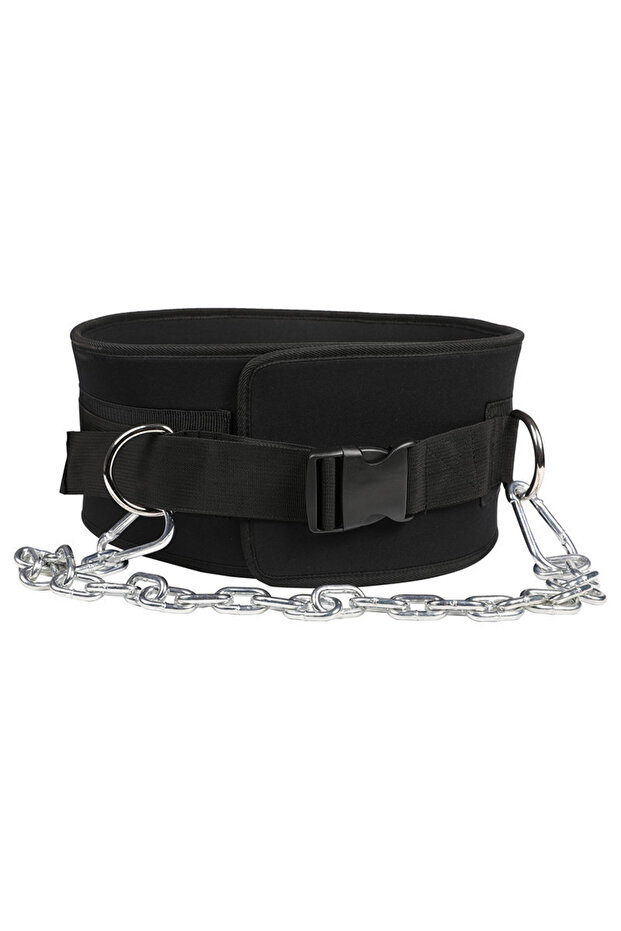 HM-1047-black Dip Belt Weightlifting Belt with Chain 440lbs Adjustable Waist for Pull Up Chin Up Str